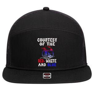 Courtesy Red White And Blue 7 Panel Mesh Trucker Snapback Hat