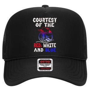 Courtesy Red White And Blue High Crown Mesh Back Trucker Hat