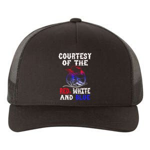 Courtesy Red White And Blue Yupoong Adult 5-Panel Trucker Hat