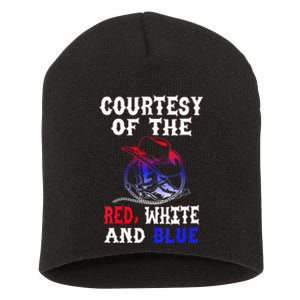 Courtesy Red White And Blue Short Acrylic Beanie