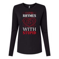 Cupid Rhymes With Stupid Womens Cotton Relaxed Long Sleeve T-Shirt