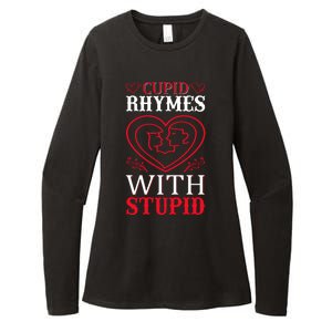 Cupid Rhymes With Stupid Womens CVC Long Sleeve Shirt