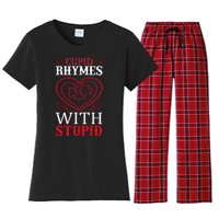 Cupid Rhymes With Stupid Women's Flannel Pajama Set