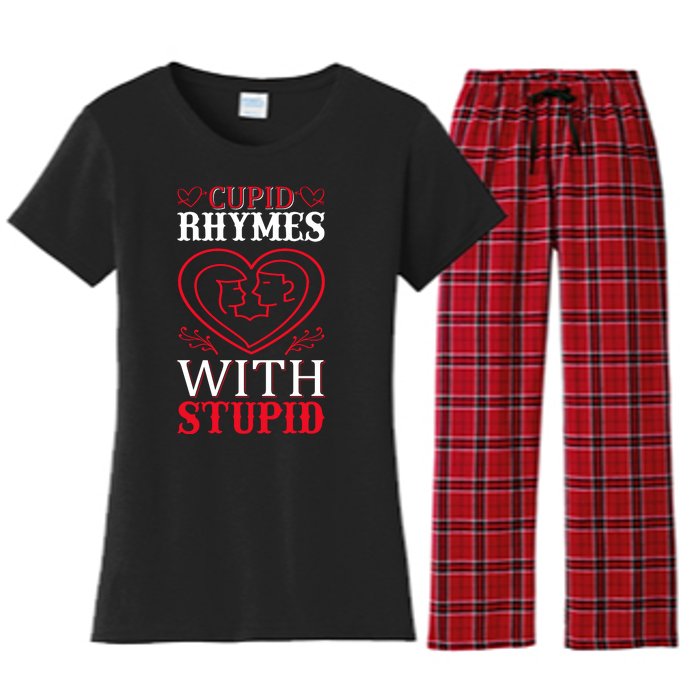 Cupid Rhymes With Stupid Women's Flannel Pajama Set