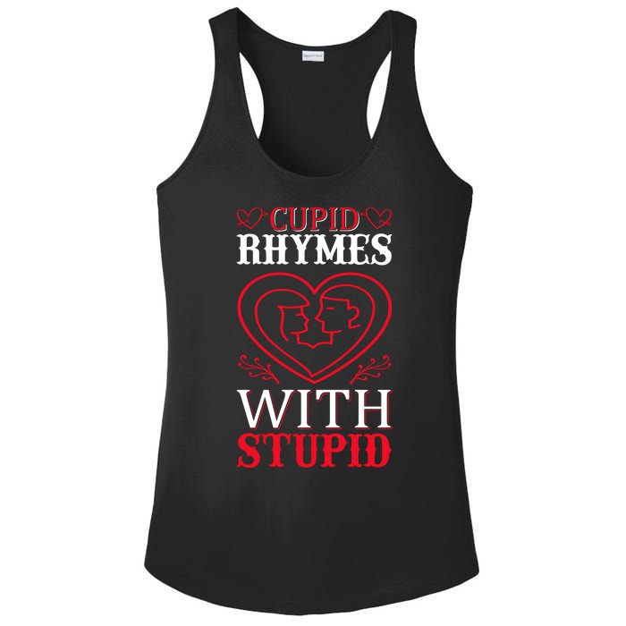 Cupid Rhymes With Stupid Ladies PosiCharge Competitor Racerback Tank