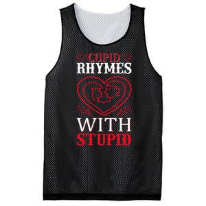 Cupid Rhymes With Stupid Mesh Reversible Basketball Jersey Tank