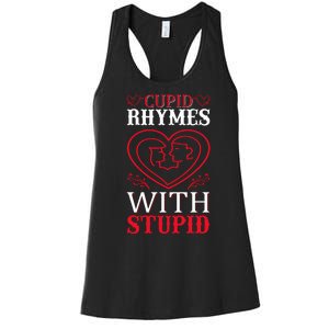 Cupid Rhymes With Stupid Women's Racerback Tank