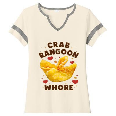 Crab Rangoon Whore Ladies Halftime Notch Neck Tee