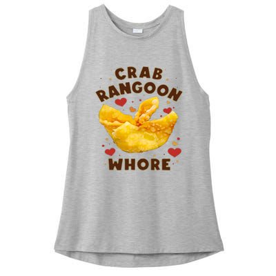 Crab Rangoon Whore Ladies PosiCharge Tri-Blend Wicking Tank