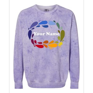 Colorful Rainbow Wreath Custom Name Plate Colorblast Crewneck Sweatshirt