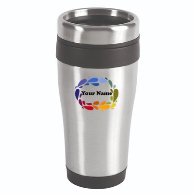 Colorful Rainbow Wreath Custom Name Plate 16oz Travel Tumbler