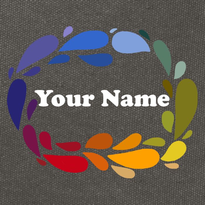 Colorful Rainbow Wreath Custom Name Plate Cotton Canvas Backpack