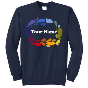 Colorful Rainbow Wreath Custom Name Plate Tall Sweatshirt