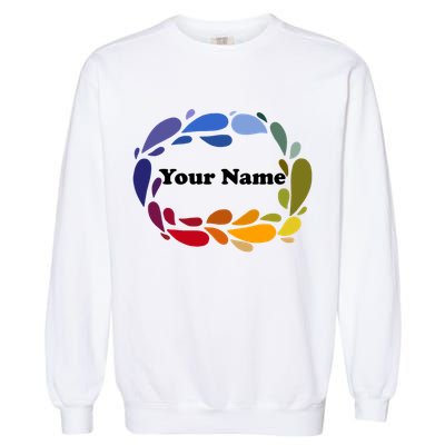 Colorful Rainbow Wreath Custom Name Plate Garment-Dyed Sweatshirt