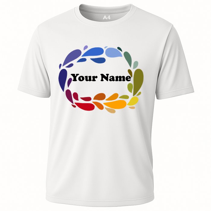 Colorful Rainbow Wreath Custom Name Plate Performance Shirt