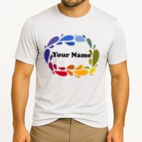 Colorful Rainbow Wreath Custom Name Plate Performance Shirt
