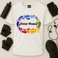 Colorful Rainbow Wreath Custom Name Plate Performance Shirt