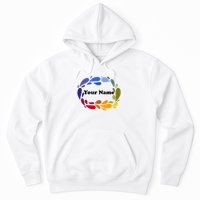 Colorful Rainbow Wreath Custom Name Plate Hoodie