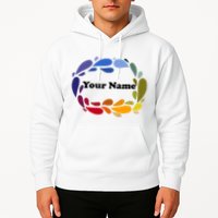 Colorful Rainbow Wreath Custom Name Plate Hoodie