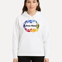 Colorful Rainbow Wreath Custom Name Plate Hoodie