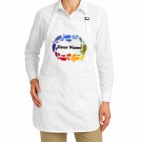 Colorful Rainbow Wreath Custom Name Plate Apron