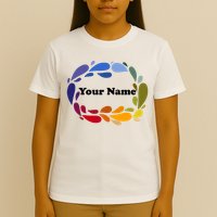 Colorful Rainbow Wreath Custom Name Plate T-Shirt