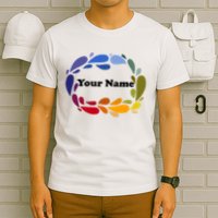 Colorful Rainbow Wreath Custom Name Plate T-Shirt