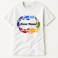 Colorful Rainbow Wreath Custom Name Plate Tall T-Shirt