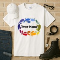 Colorful Rainbow Wreath Custom Name Plate Tall T-Shirt