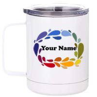 Colorful Rainbow Wreath Custom Name Plate 12 oz Stainless Steel Tumbler Cup