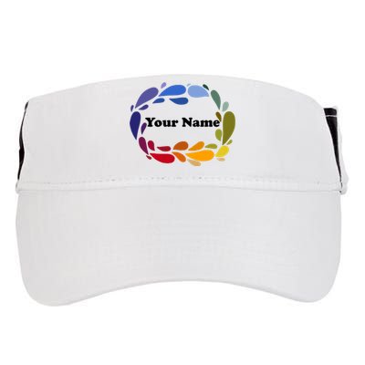 Colorful Rainbow Wreath Custom Name Plate Adult Drive Performance Visor