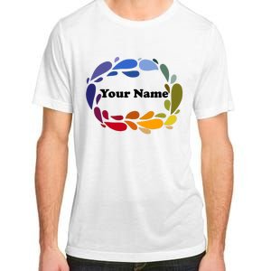 Colorful Rainbow Wreath Custom Name Plate Adult ChromaSoft Performance T-Shirt