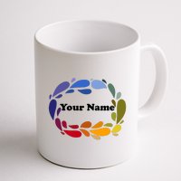 Colorful Rainbow Wreath Custom Name Plate Coffee Mug