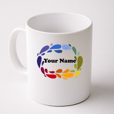 Colorful Rainbow Wreath Custom Name Plate Mug