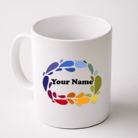 Colorful Rainbow Wreath Custom Name Plate Coffee Mug