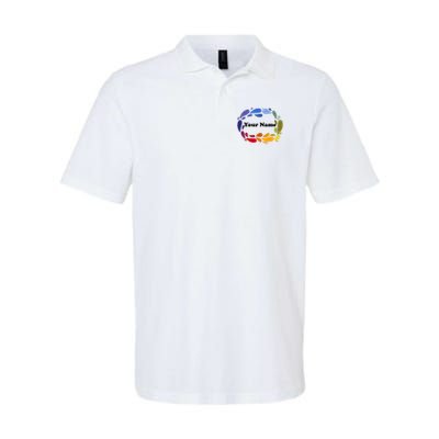 Colorful Rainbow Wreath Custom Name Plate Polo