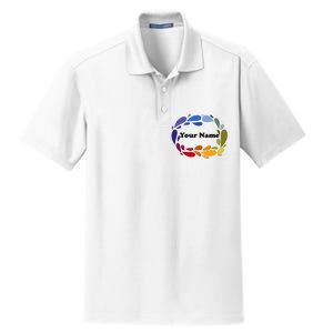 Colorful Rainbow Wreath Custom Name Plate Dry Zone Grid Polo