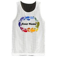 Colorful Rainbow Wreath Custom Name Plate Mesh Reversible Basketball Jersey Tank