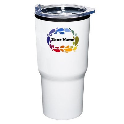Colorful Rainbow Wreath Custom Name Plate Tumbler