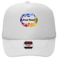 Colorful Rainbow Wreath Custom Name Plate Trucker Hat