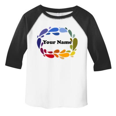 Colorful Rainbow Wreath Custom Name Plate Toddler Fine Jersey T-Shirt