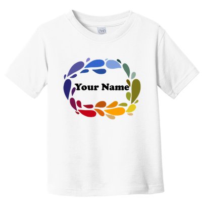 Colorful Rainbow Wreath Custom Name Plate Toddler T-Shirt