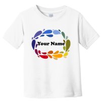 Colorful Rainbow Wreath Custom Name Plate Toddler T-Shirt