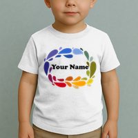 Colorful Rainbow Wreath Custom Name Plate Toddler T-Shirt
