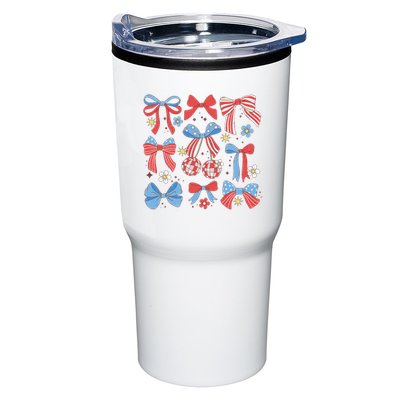 Coquette Red White & Blue Patriotic Bows Retro July 4th Tumbler