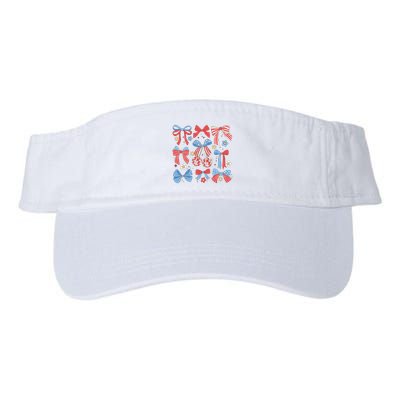 Coquette Red White & Blue Patriotic Bows Retro July 4th Visor