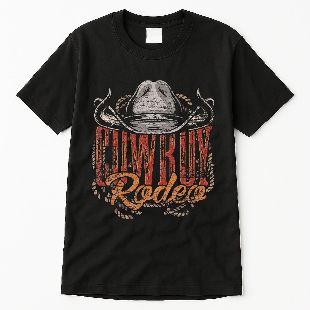 Cowboy Rodeo Western Texan Gift Country Bull Riding Cowboy Tall T-Shirt