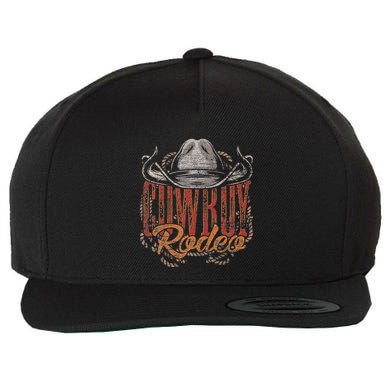 Cowboy Rodeo Western Texan Gift Country Bull Riding Cowboy Wool Snapback Cap