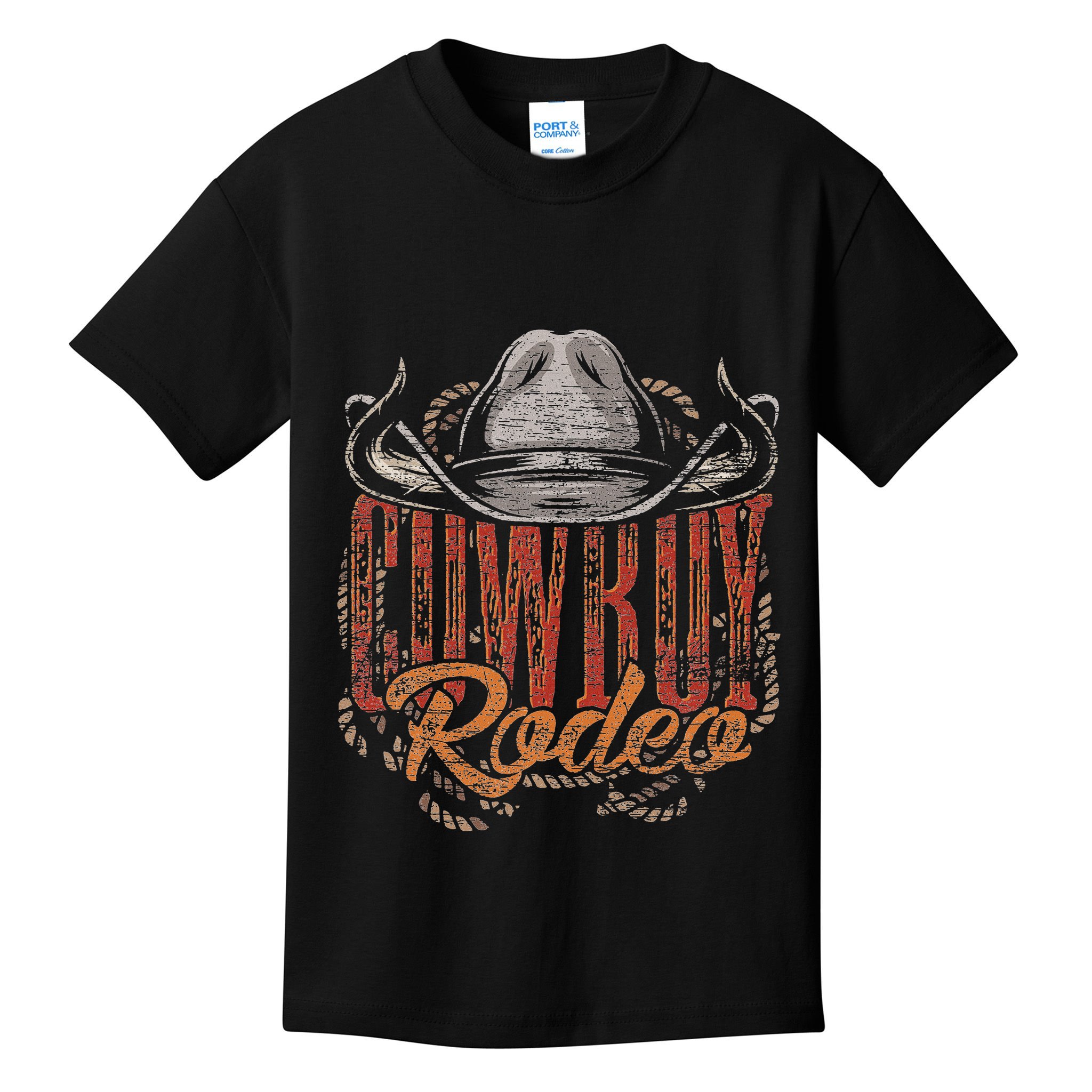 Cowboy Rodeo Western Texan Gift Country Bull Riding Cowboy Kids T-Shirt