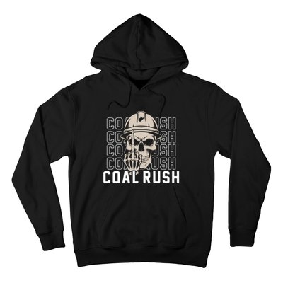 Coal Rush West Virginia Skull Coal Miner Hard Hat Hoodie